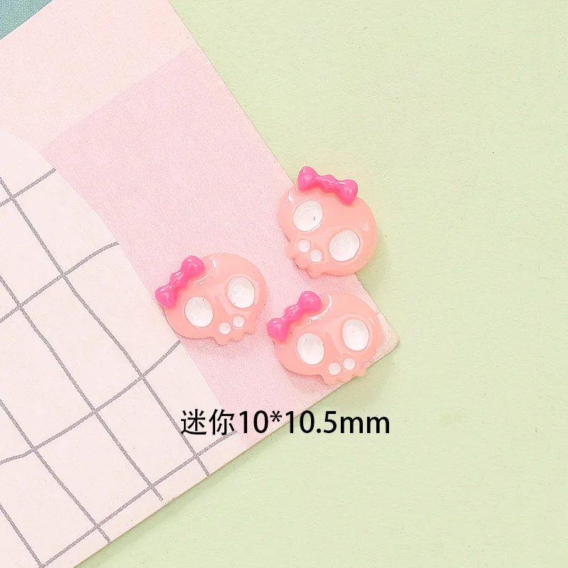 10Pcs New Cute Resin Cartoon Bow， Skeleton Series Flat Back Scrapbooking DIY Jewelry Craft Decoration Accessories - Image 4
