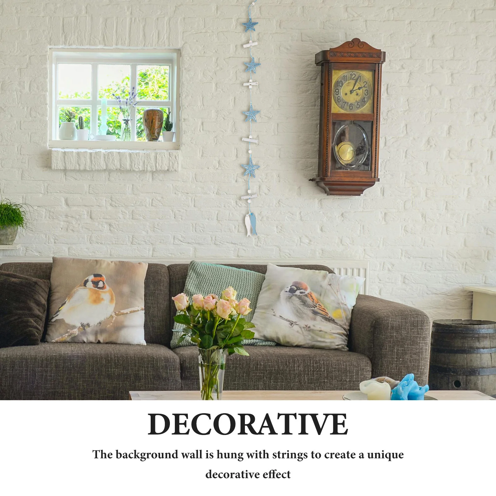 

Wood Nautical Hanging Decoration Cute Mediterranean Style Indoor Outdoor Wall Pendant Coastal Beach Wall Art