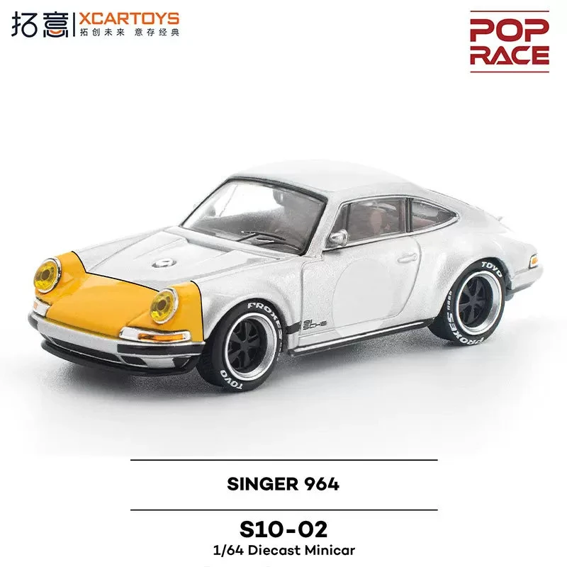 In Stock POP RACE 1:64 Honda NSX GT3 EVO 22 Advance Porsche Singer 964 Alloy Die Cast Car Model Collection