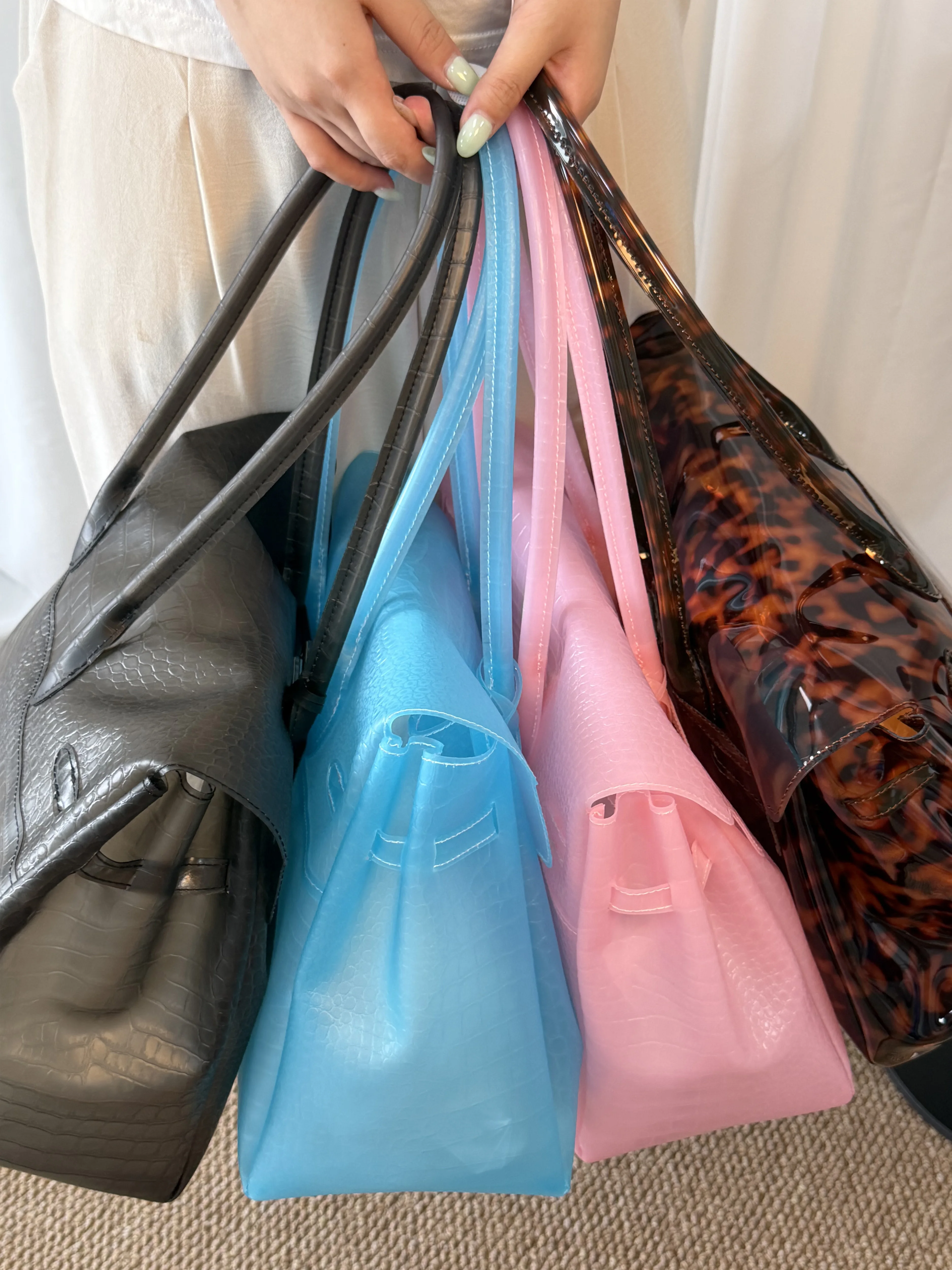 Krokodilleder-Jelly-Tasche 2026 Neue Transparente Damen-Handtasche Schildpatt-Design Modische Schlichte Casual Damentasche