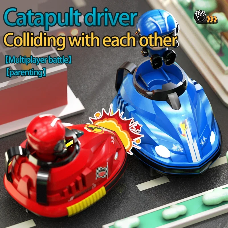Kids Remote Control Double Bumper Cars 2 Player Battle Parent-Child Interactive Drift Kart Collision Ejection Electric Toy