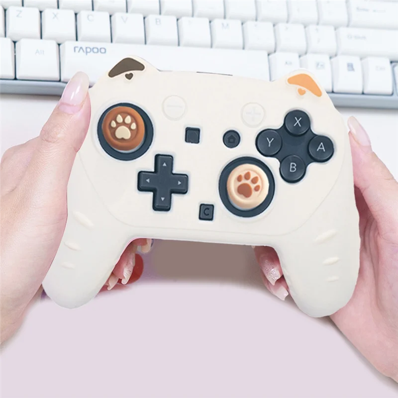 ABGI-для Nintendo Switch 2, игровой контроллер с кошачьими ушками, набор силиконовых кожи, противоскользящий, устойчивый к поту, плотно прилегающий, удобная игра