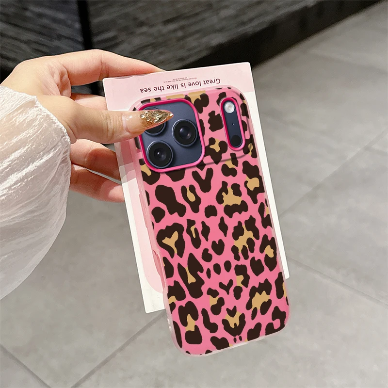 آيفون 17 16 برو ماكس موضة ليوبارد نمط جراب هاتف آيفون 16e 15 14 زائد 13 12 11 برو ماتي واضح هلام غطاء