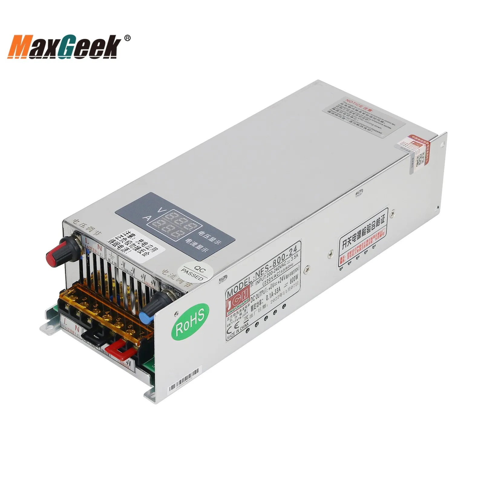 0-24VDC 0-33A 800W Switching Power Supply Adjustable Voltage and Current Switch Mode Power Supply NES-800-24