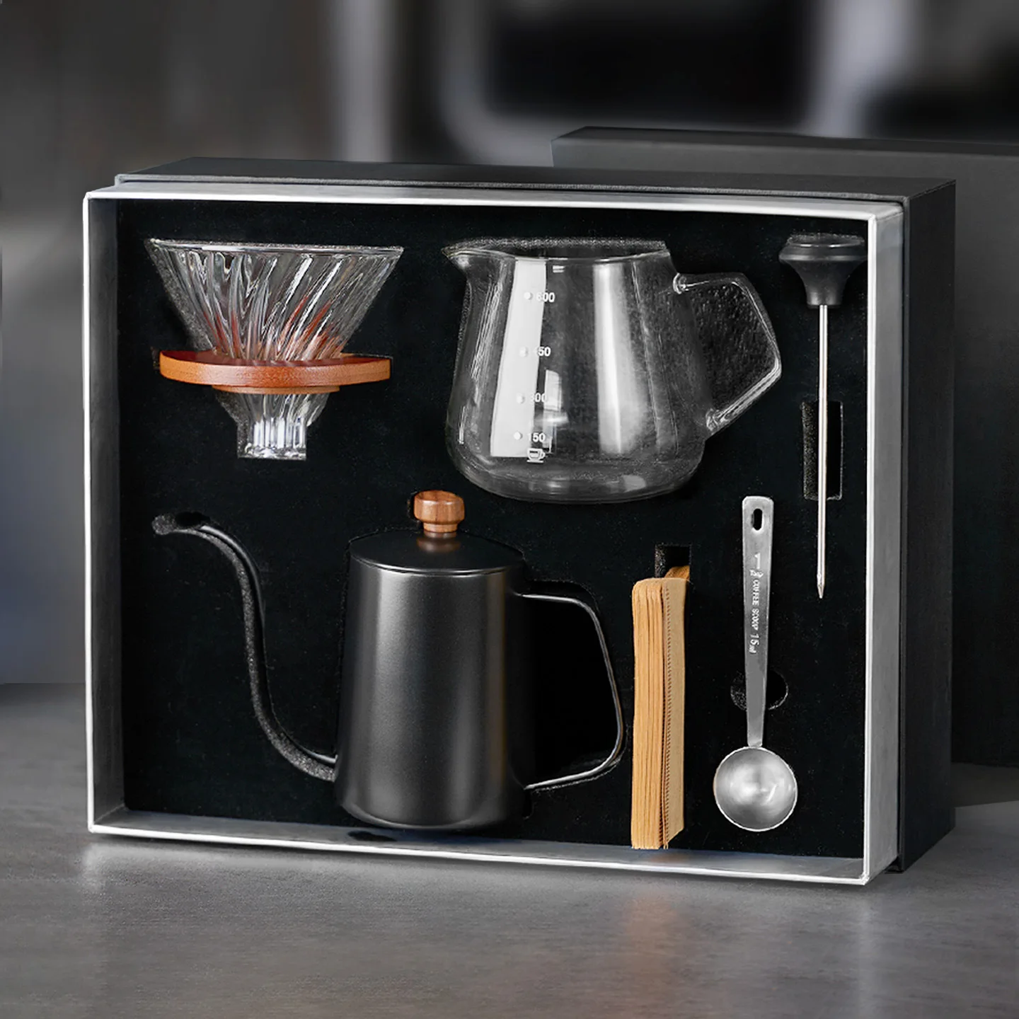 Advanced modern custom hand-brewed simple dining table gifts, flowing coffee pot, coffee machine, grinding pot, coffee set