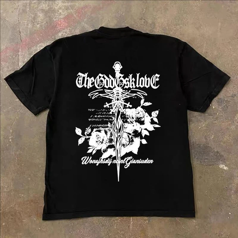 

T-shirt À Manches Courtes Imprimé Américain Pour Hommes T-shirt À Manches Mi-longues En Coton D'été Pour Hommes