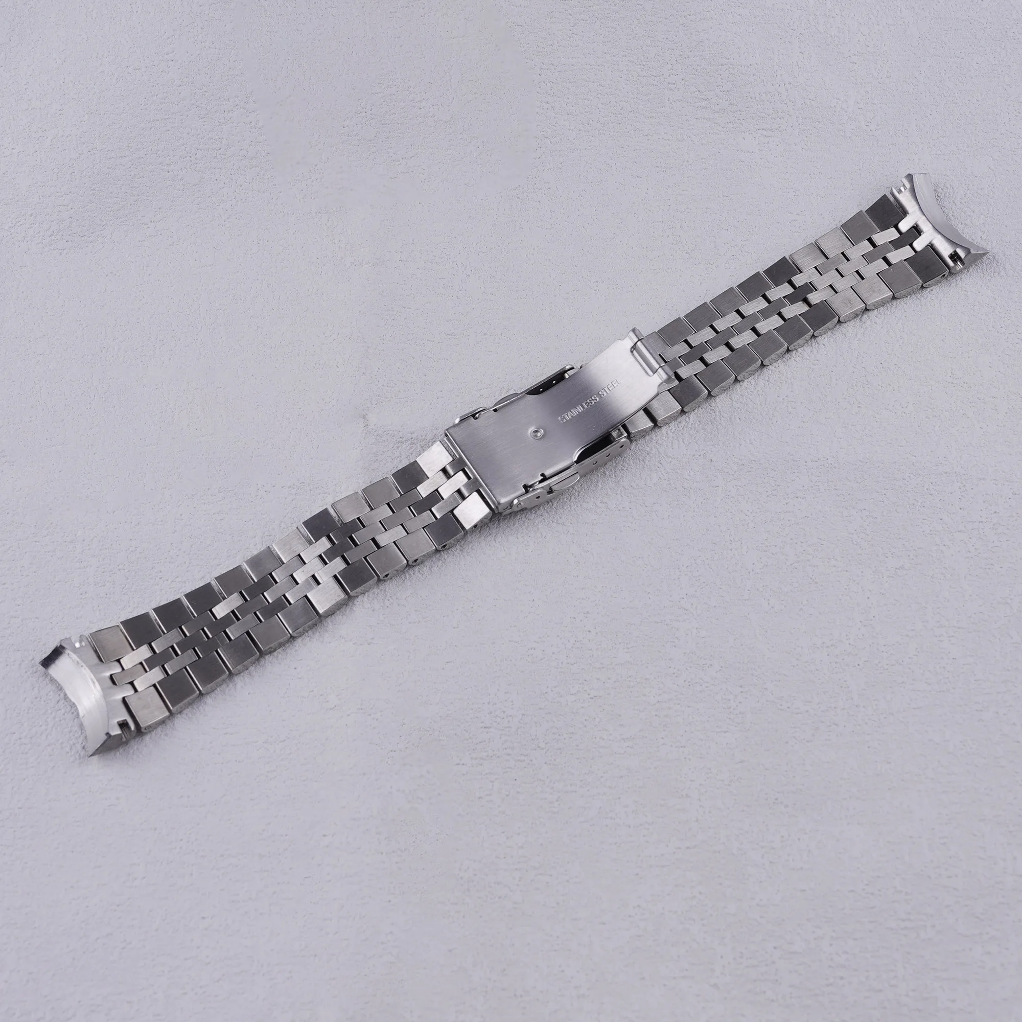 ل شرقي كاماسو/ماكو III 22 مللي متر الصلبة منحني نهاية الفولاذ المقاوم للصدأ الفضة اليوبيل حزام (استيك) ساعة حزام أساور فاخرة بواسطة Carlywet #2