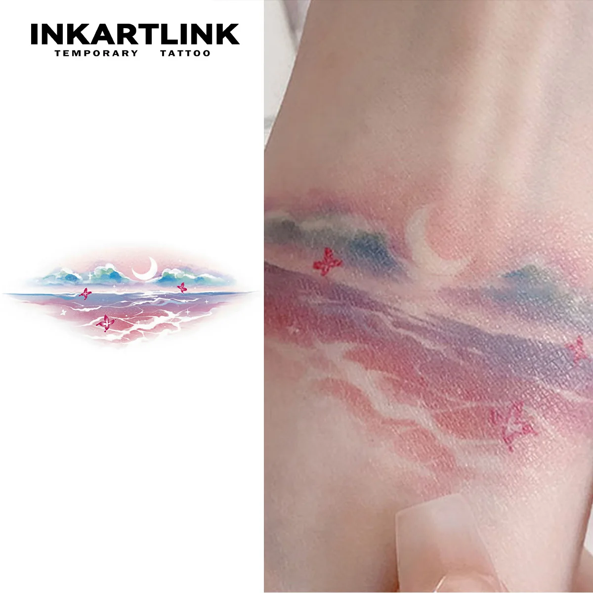 INKARTINK Temporary Tattoo Party Bag Waterproof Color Printing Design Painting Fake Body Stickers, Holiday Role Playing Decorati