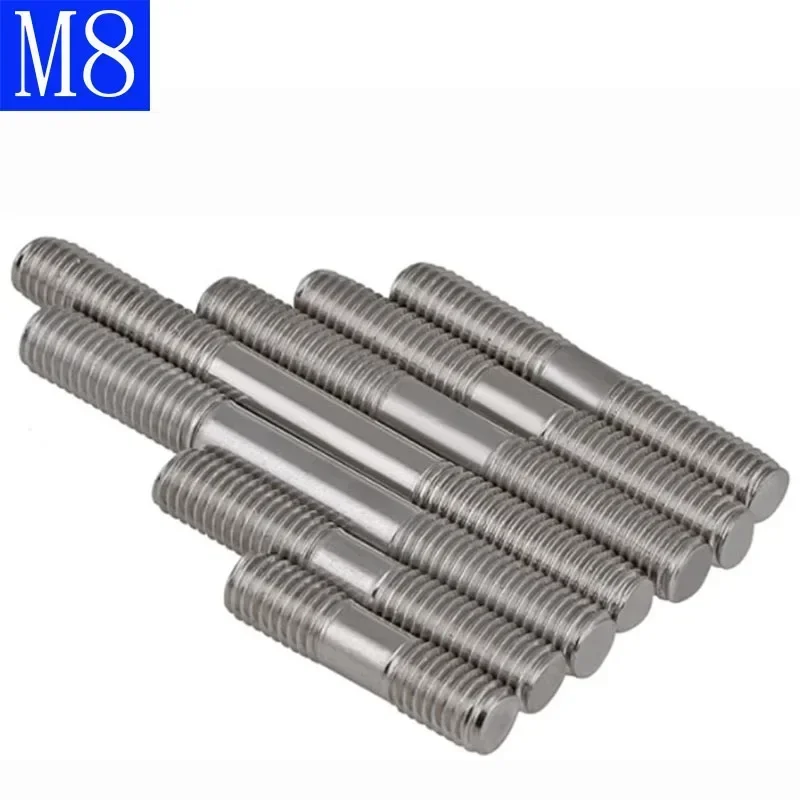 M8 x 30mm - 250mm Metric 304 Stainless Steel Double End Threaded Stud Bolts Screw Rod