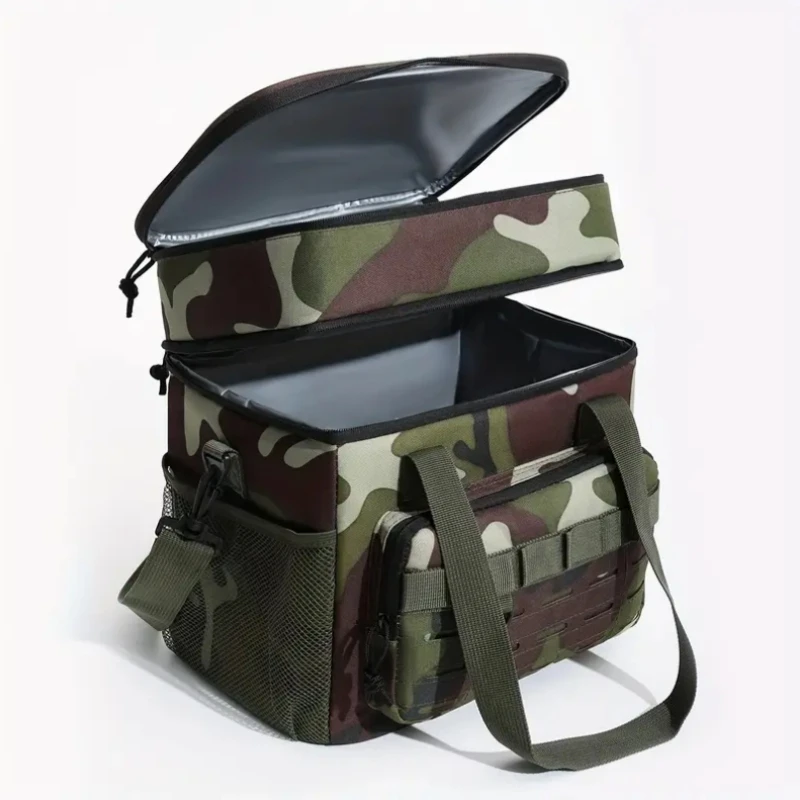 

Outdoor Double-Layer Large-Capacity Cross-Body Bag, Lightweight and Durable Storage Bag, Leak-Proof Design, Zipper, DIY Separate Layer and Adjustable Shoulder Strap, Suitable for Portable/Body/Shoulder Outdoor Carrying, Multi-Functional Camping Style, Fis