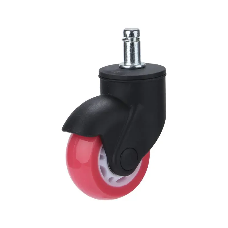 5 Pcs Pink 2.5 Inch Nylon Base PU Office Chair Casters-Swivel Wheels for Desk Chairs
