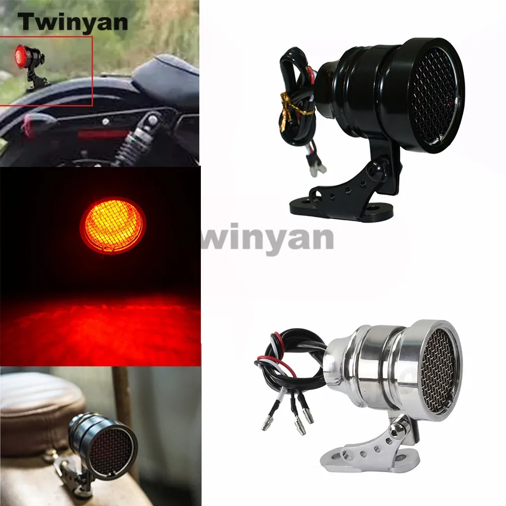 Luz de freno trasera para motocicleta con soporte para matrícula, para Harley Chopper Bobber, Honda, Yamaha, Kawasaki, Suzuki