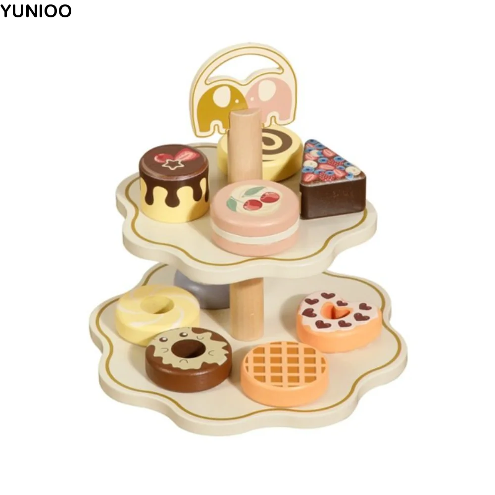 

Wooden Afternoon Tea Set Toy Simulation Early Educational Tea Set Play Toy Montessori Assembled Pretend Play Kitchen Set
