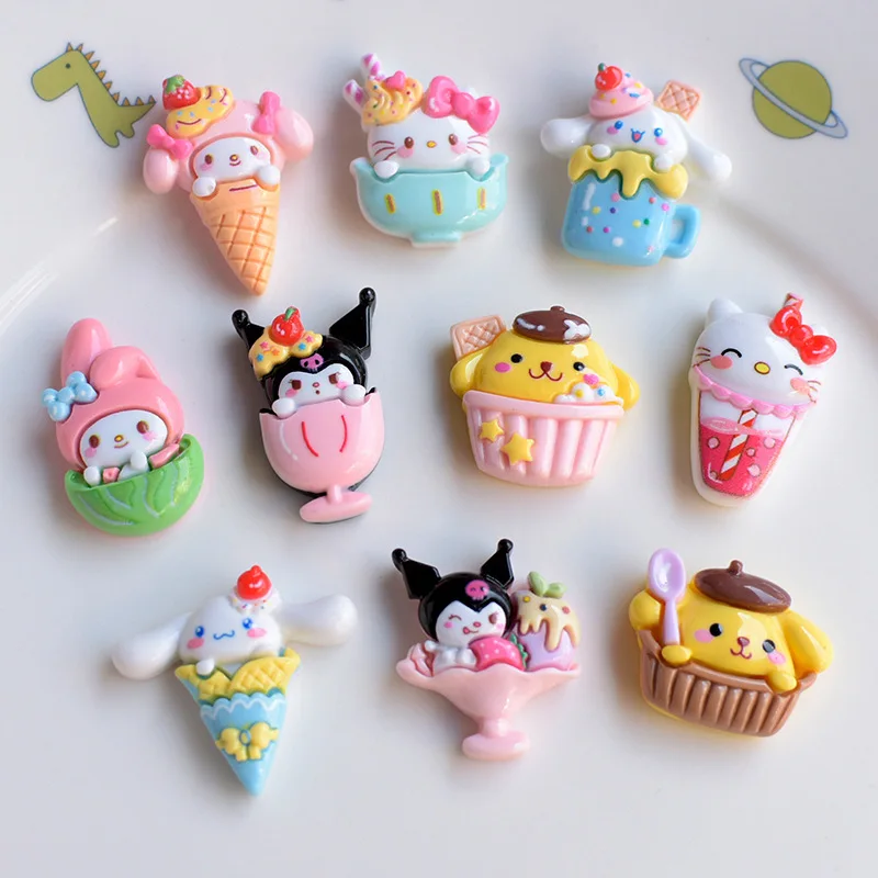 Cute Kawaii Cartoon Girls Women Anime Ice Cream Cake Shoe Charms DIY Hole Shoes Detachable Buckle Garden Shoes Accessories Gifts