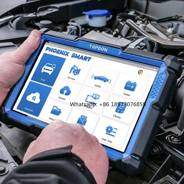 TOPDON Phoenix Smart Online Coding Supports ADAS Calibration and Battery Testing 24V Truck Full-System Car Diagnostic Scanner