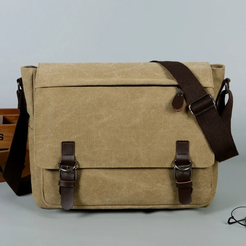 

2025 Newest Tote Popular Men Bags Leisure Boys Crossbody Canvas Zipper Adjustable Sling Shoulder Strap Multi-function Big Space