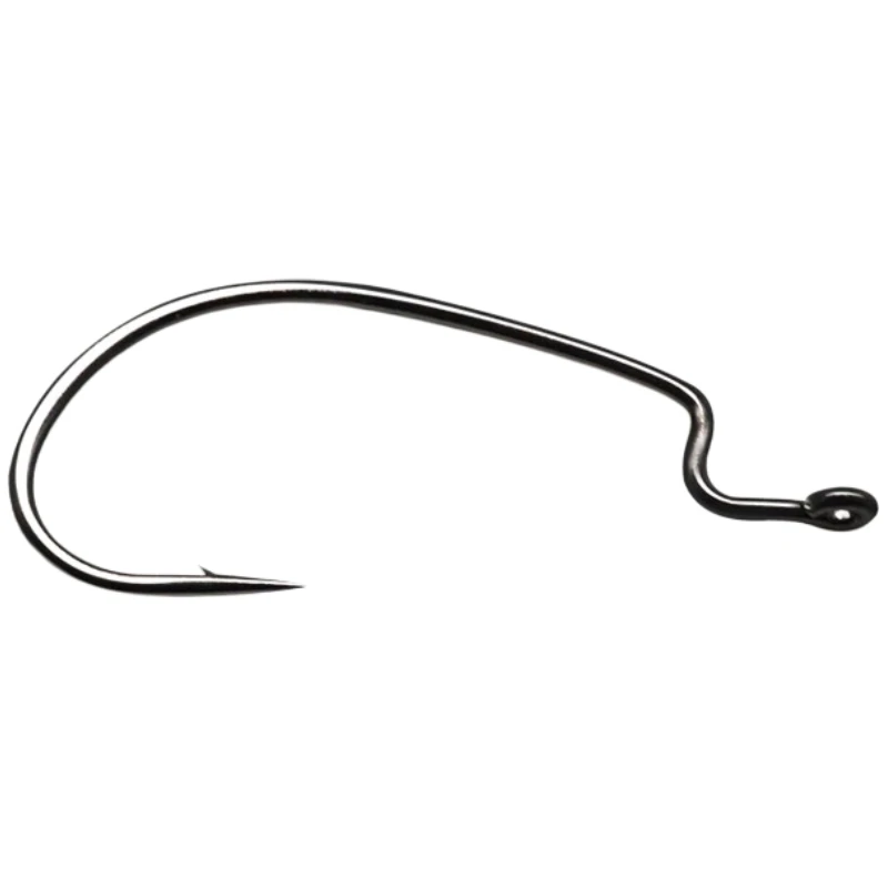 60pcs Micro Thin Wire Offset Hooks Small Wide Gap Texas Rig Soft Worm Lure Fishing Hook Carp Freshwater Saltwater Fishing Tackle