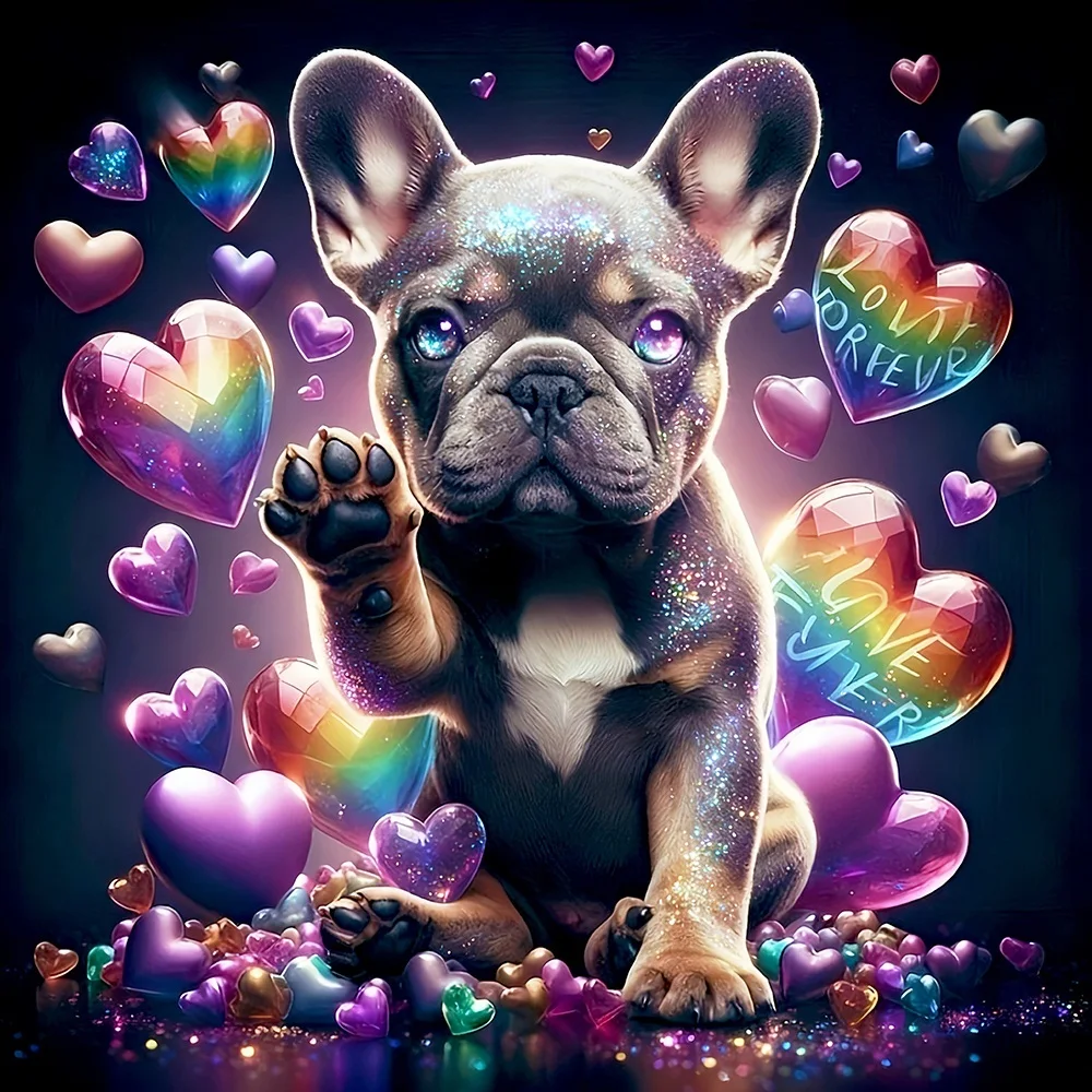 EverShine DIY Diamant Malerei Hund Herz voller Bohrer Stickerei Tier Mosaik Welpe kreative Freizeit Wanddekorationen Wohnzimmer
