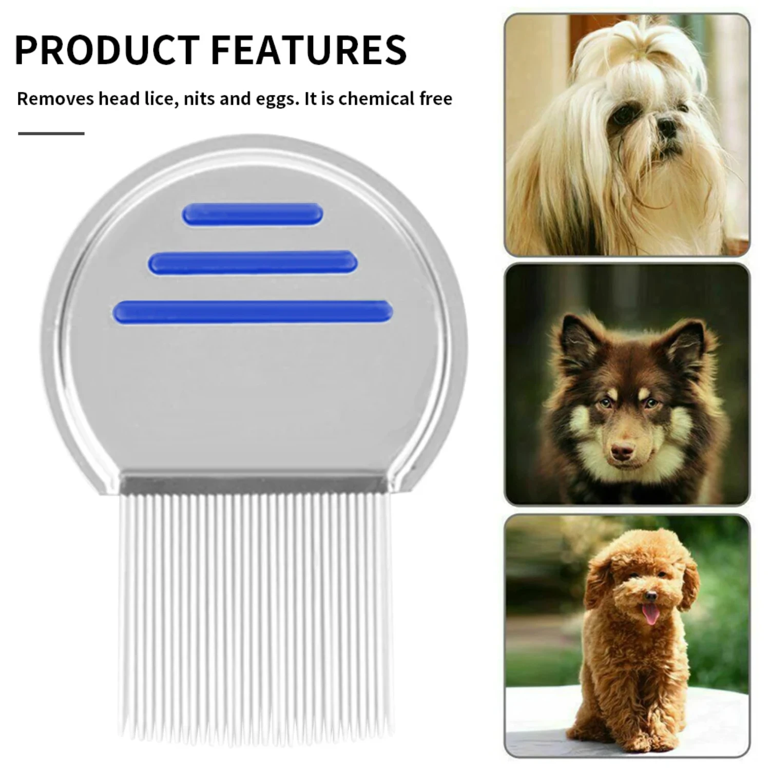 Efficient and Gentle High-Quality Red Stainless Steel Pet Grooming Tool for Durable Lice and Nit Removal - Superior Beauty Suppl