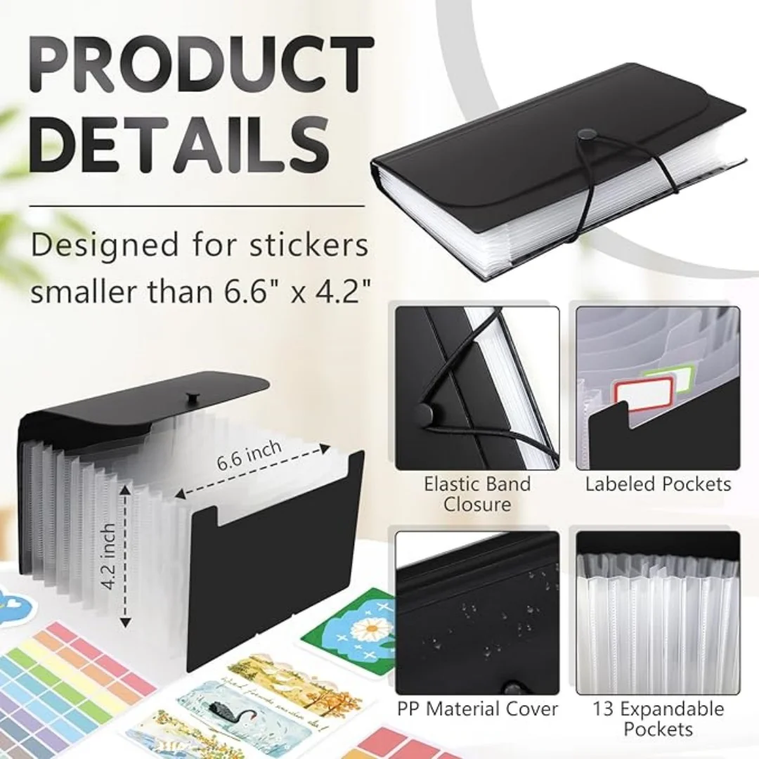 A6 Large Capacity Standing Expanding Folder 7/12-Layer Portable Accordion File Organizer For Receipt Cash Bills Organizer Binder