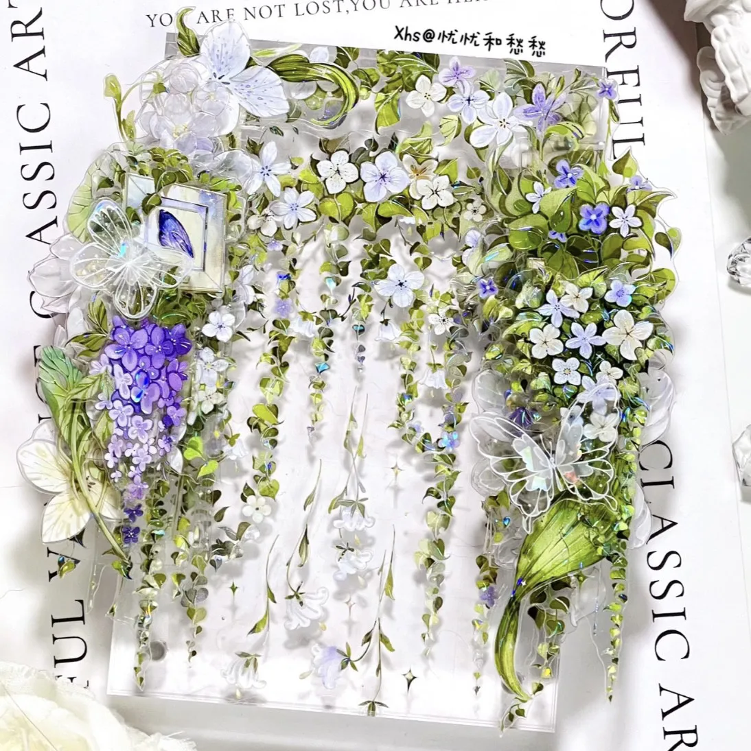 

3.25 Washi Pet Tape 1 Loop Branches And Leaves Fusu Pet Glazed Light Shiny Light, Vine Moodtape Journaling Polco Decorating Acry