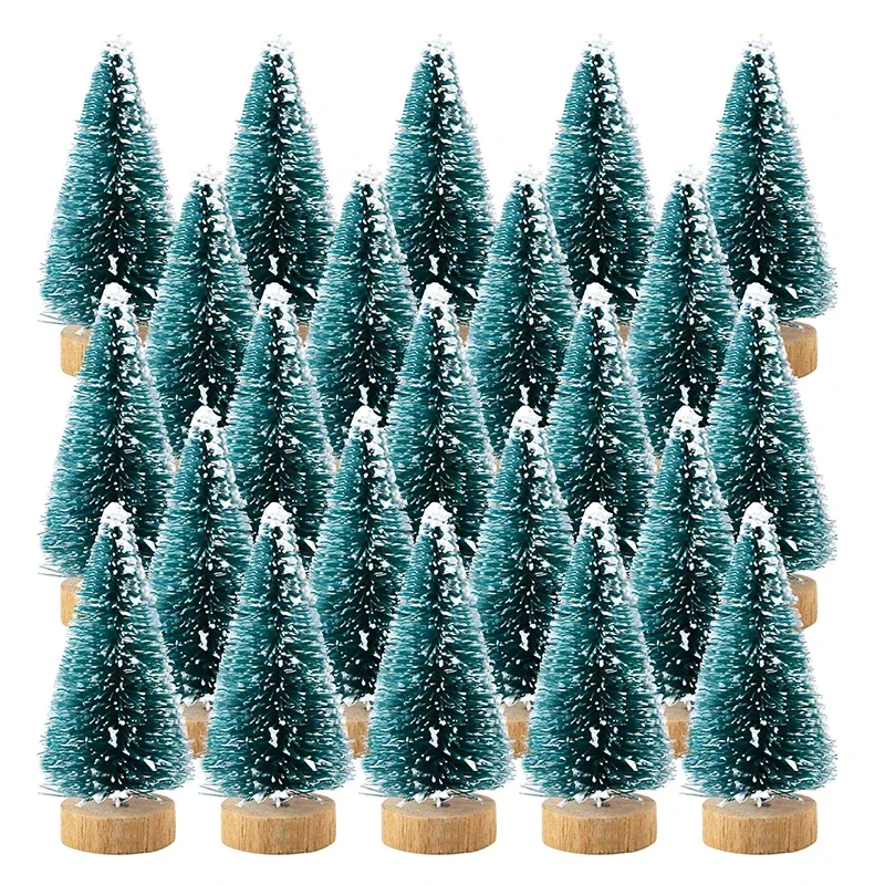 12PCS Set Mini Christmas Tree DIY Christmas Decorations 2023 Year Small Pine Tree Xmas Ornaments Navidad Gifts Christmas Decors