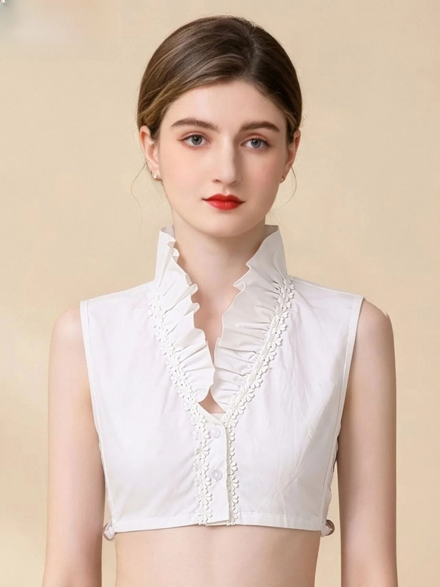 pure-cotton-lace-trimmed-collar-shirt-decorative-stand-v-neck-inner-wear-casual-style-color-cotton-collar-for-women