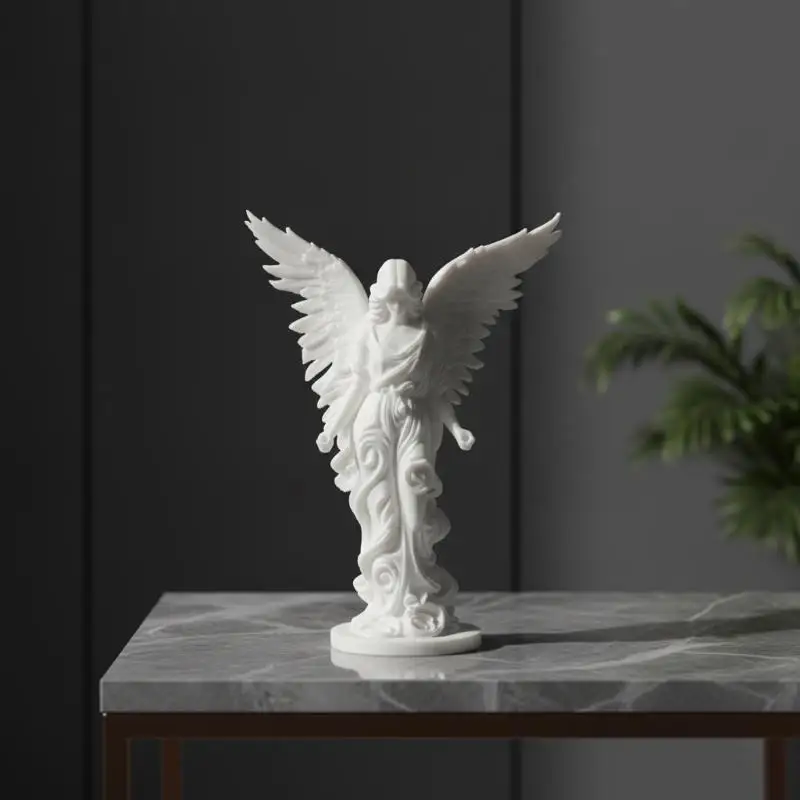 3D Printed European Angel Desktop Ornament Non-toxic Material Decor for Bedroom Office Desk Lovely Gift for Girls