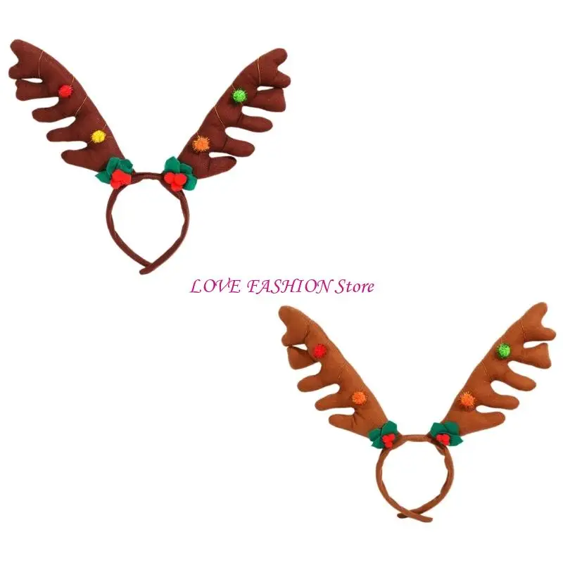 Mistletoe Antler Headpiece With Soft Material Perfect For Holiday Parties Family Gatherings Y166