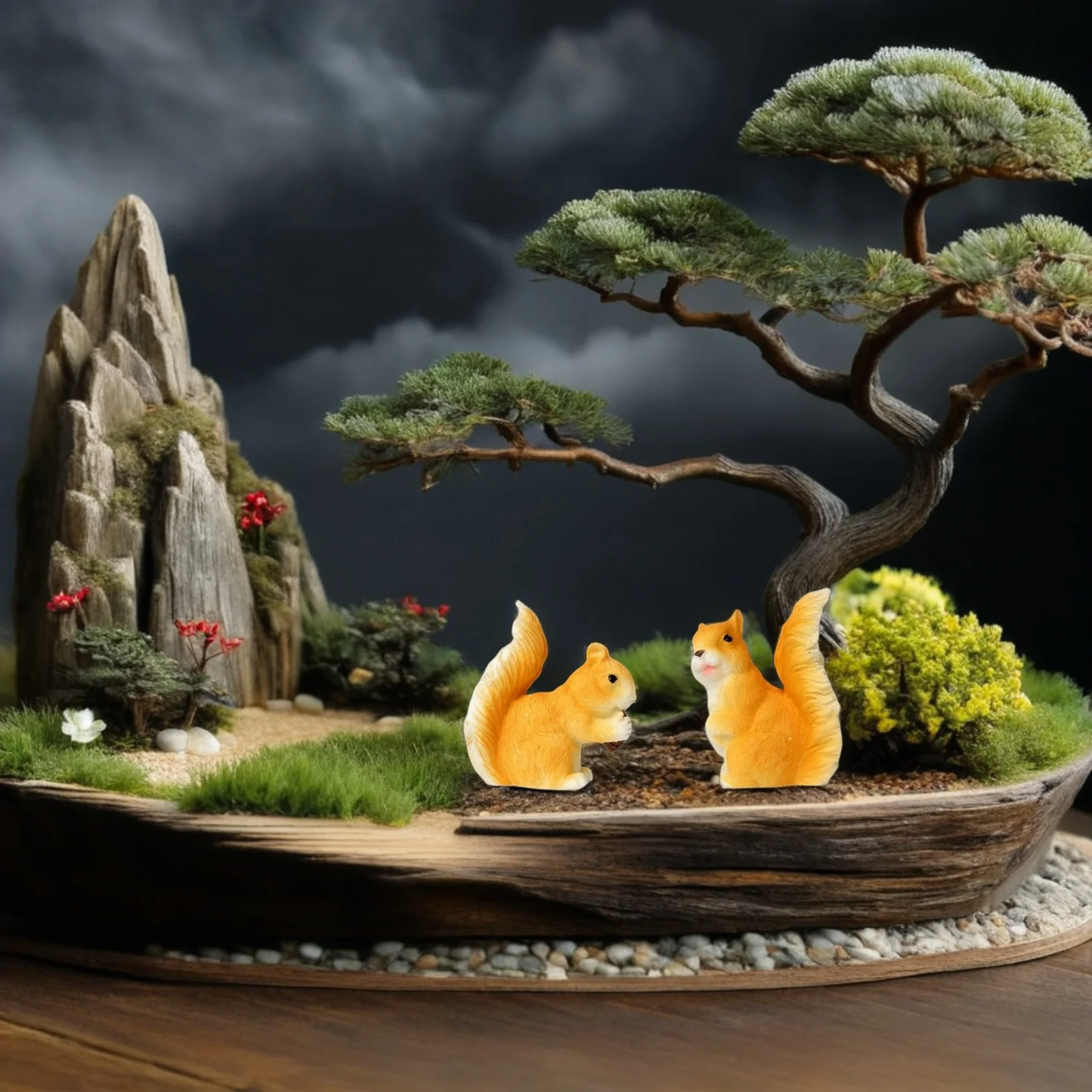 

8Pcs Micro Landscape Miniatures Resin Squirrel Ornament for Home Office Desk Decor Small Animal Garden Decoration Cute Squirrel