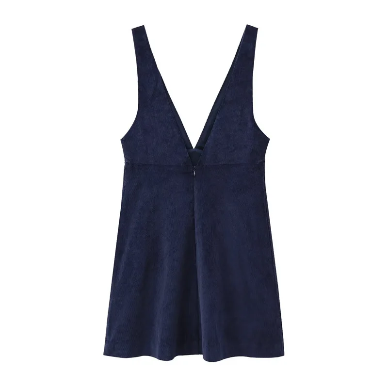 2025 autumn new European and American women's fashionable sexy hot girl corduroy short dress