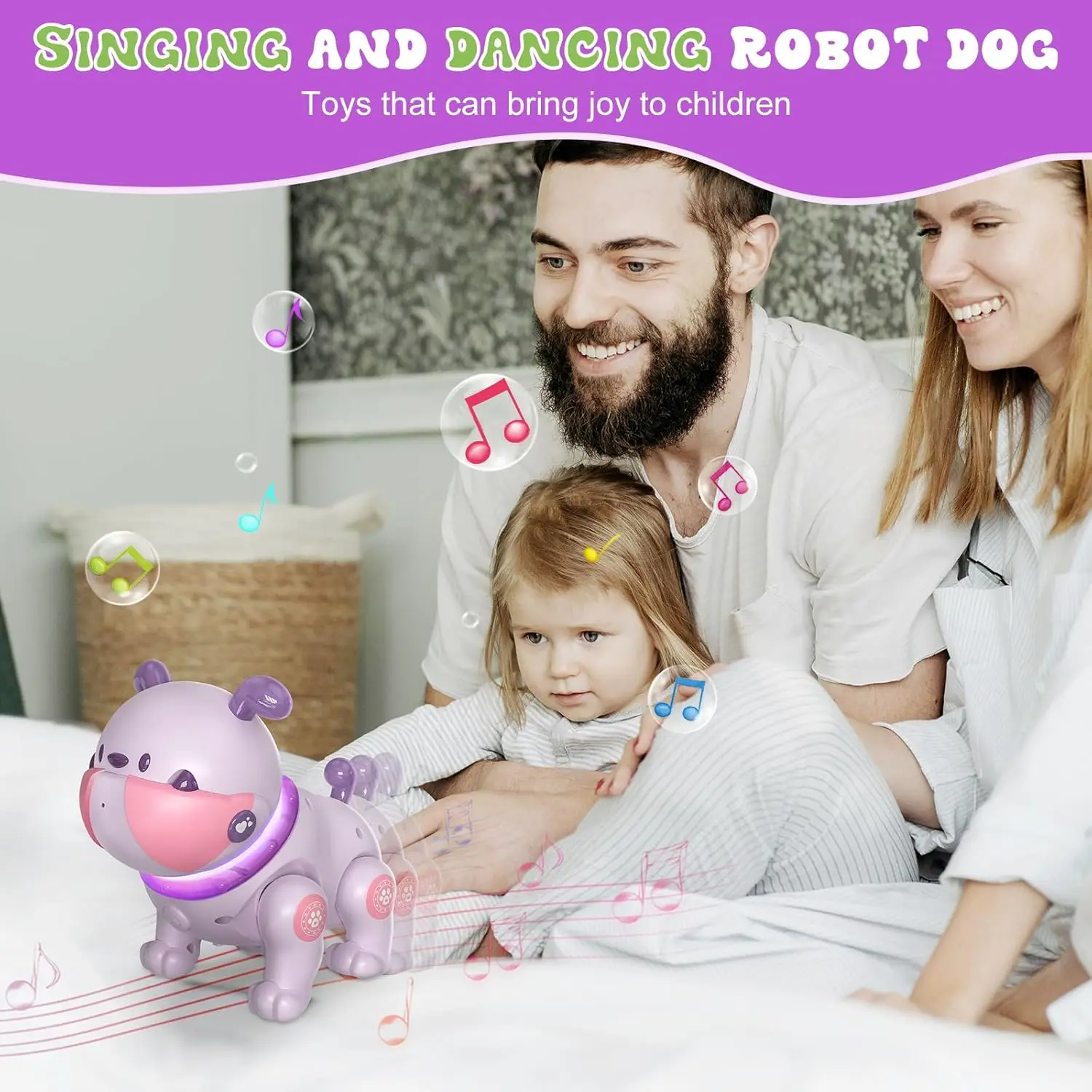 子供用ロボット子犬おもちゃ、リモコンロボットペット、ダンス音楽録音機能付きRCロボット犬、幼児男の子女の子へのギフト