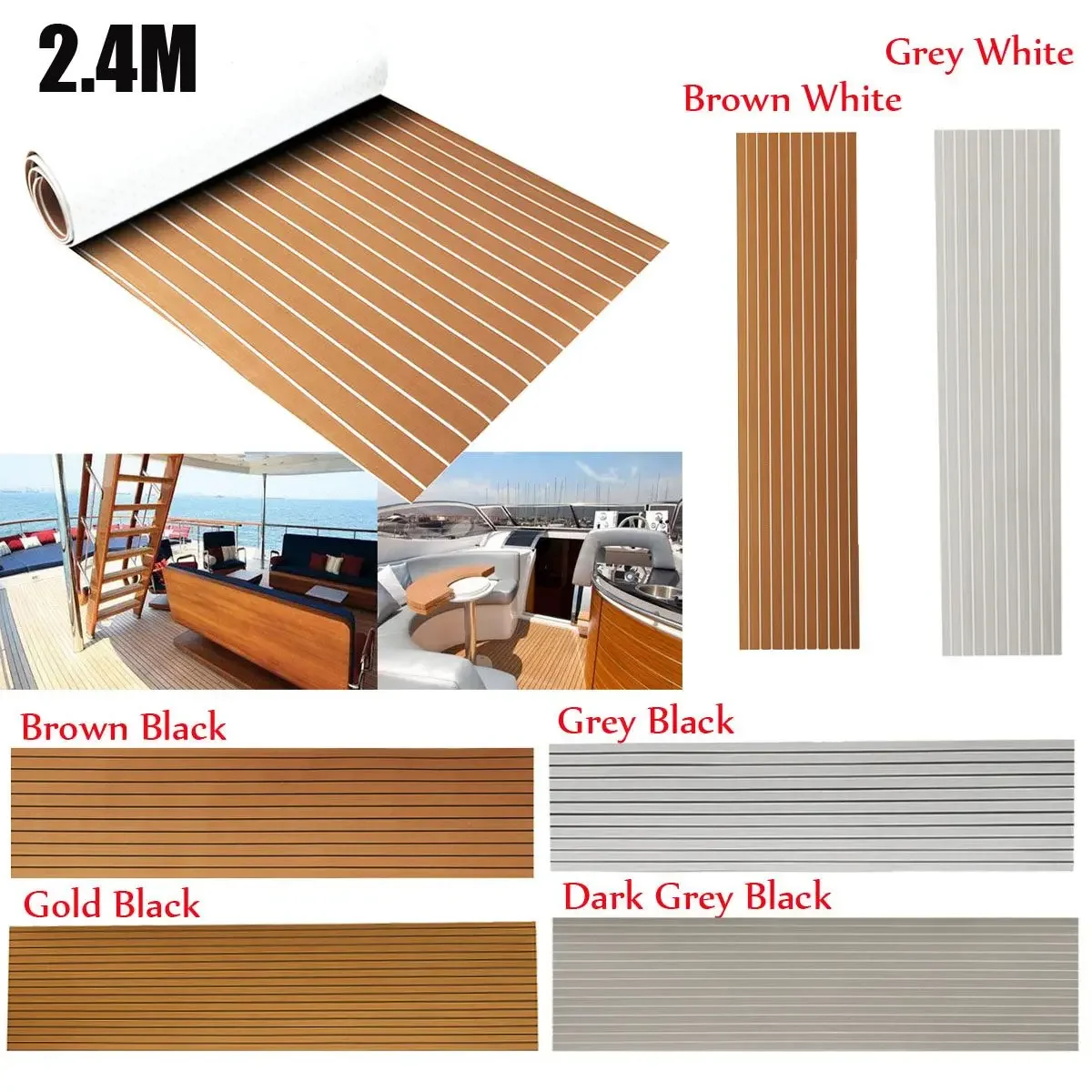 

Self-Adhesive Foam Teak Decking EVA Foam Marine Flooring Faux Boat Decking Sheet Accessories Marine 600x2400x5mm