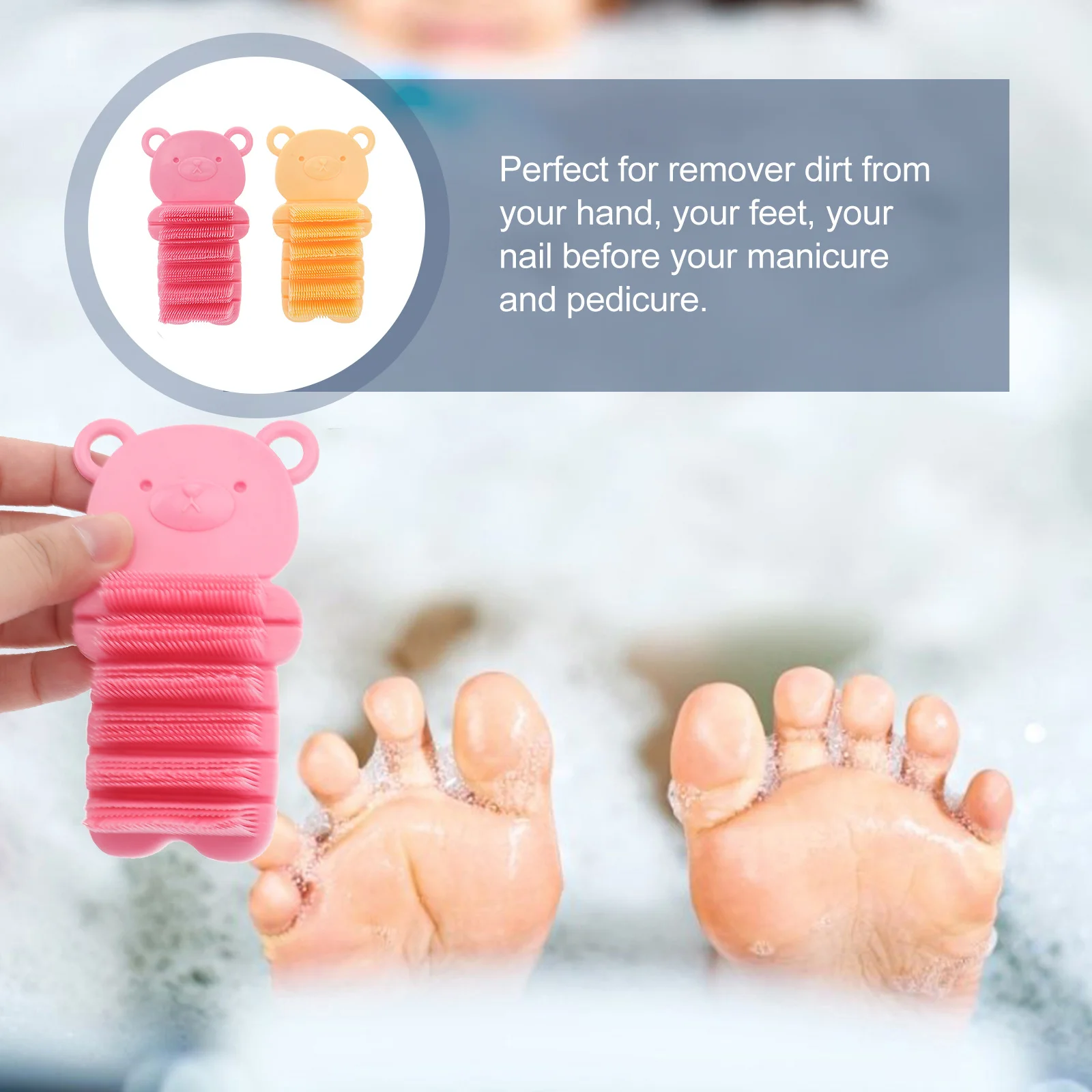 

2Pcs Hand and Nail Brush Durable Lightweight Portable Non Slip for Travel Camping Fingertip Nail Cleaning Scrubbing Tool