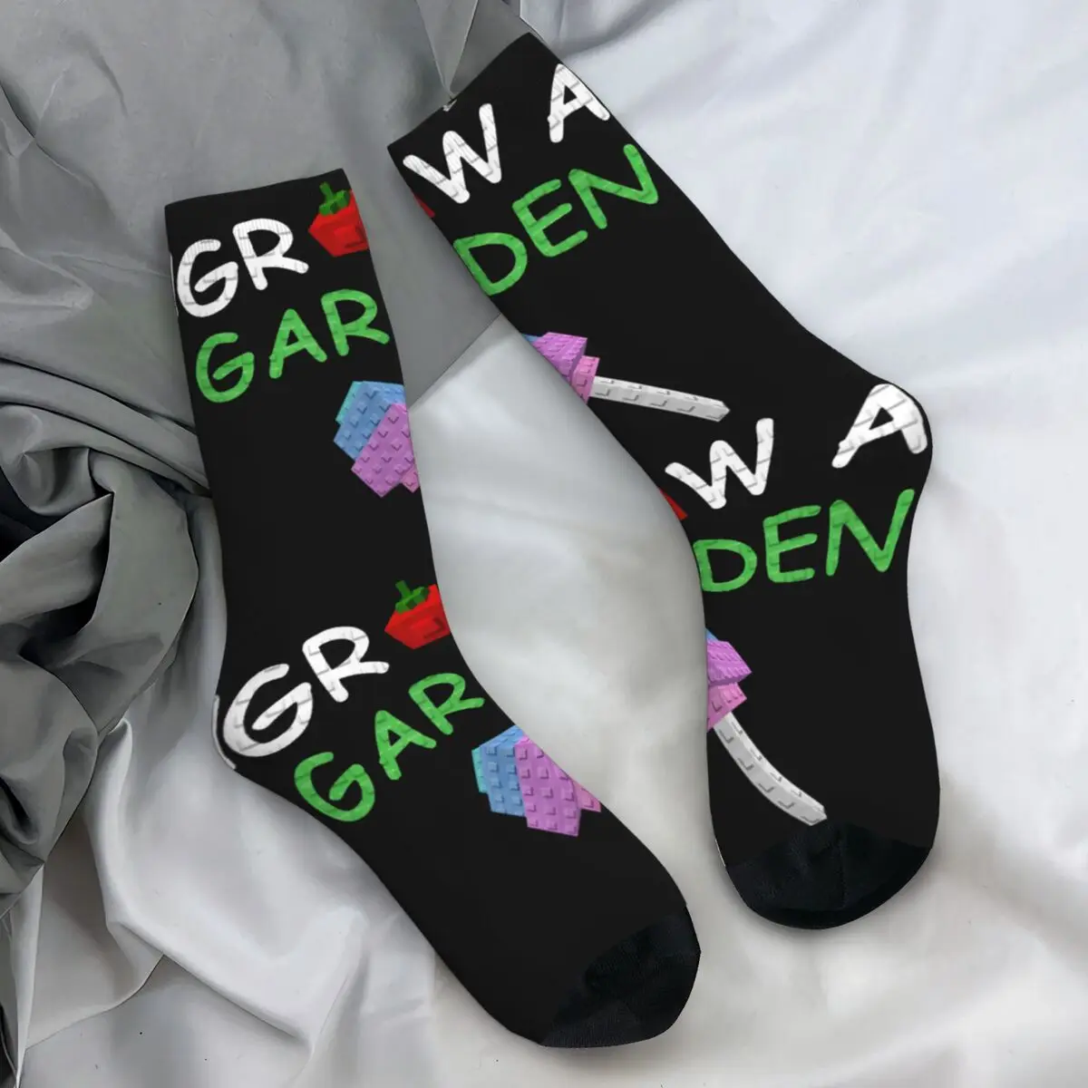 Grow A Garden Candy Blossom Fruit Gamer Stockings Printed Kawaii Socks Autumn Anti Sweat Socks Adults Men Running Medium Socks