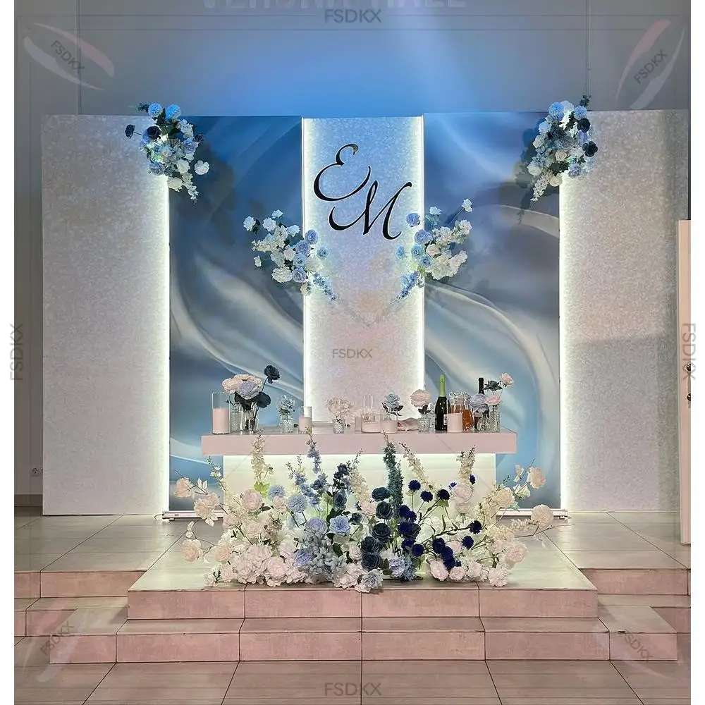 

White Gold Acrylic Pvc Arch Backdrop Stand Custom Hollow Carving Wedding Stage 3d Arch Backdrop with Light