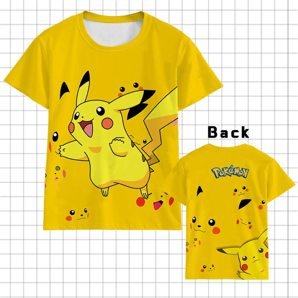 

Potdemiel New Pikachu Summer T-Shirt Boys Girls T-Shirt 3d Printed Snorlax Tshirt Children Aldult Anime Short-Sleeved Casual Tee