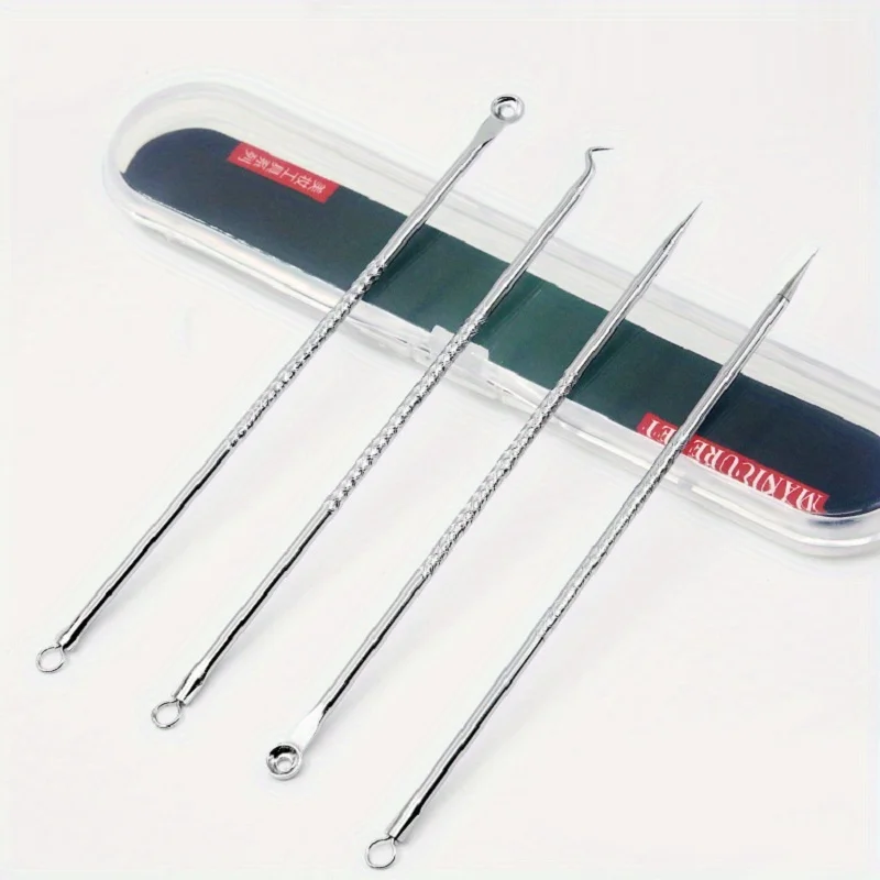 Dual Heads Acne Needle Blackhead Blemish Squeeze Pimple Extractor Remover Spot Cleaner Beauty Skin Care Tools 4pcs/set