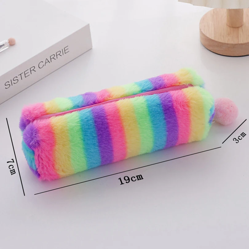 Gradient สีตุ๊กตาดินสอน่ารักเครื่องเขียนดินสอกระเป๋า Trousses Scolaires Estuches Escolares โรงเรียน Pencilcase