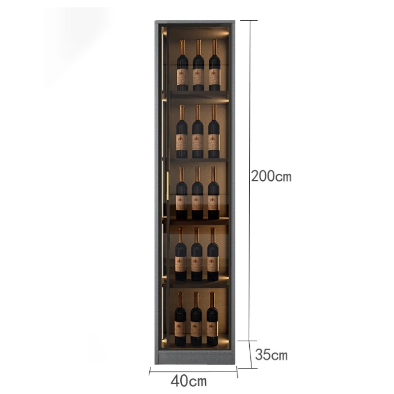 Kabinet anggur tampilan kayu lemari penyimpanan mewah minuman keras dinding lemari anggur ruang tamu Modern Mueble Licorera Bar furnitur QF50JG