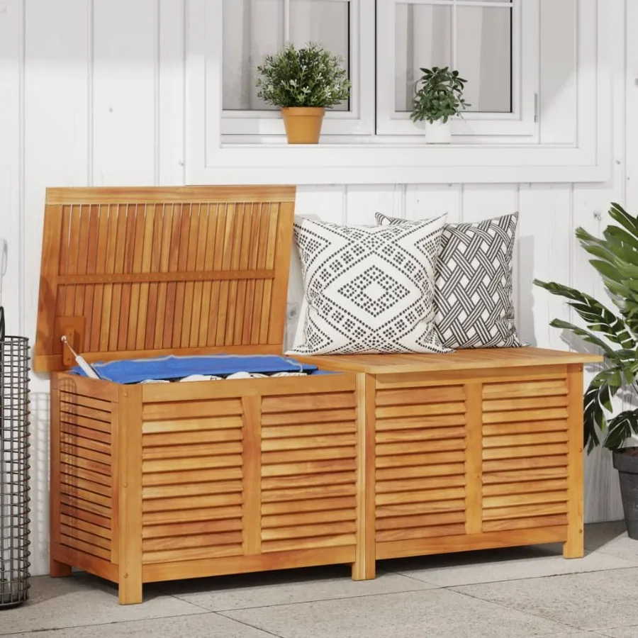 

Garden Storage Box with Louver 59.1x19.7x22 Solid Wood Acacia