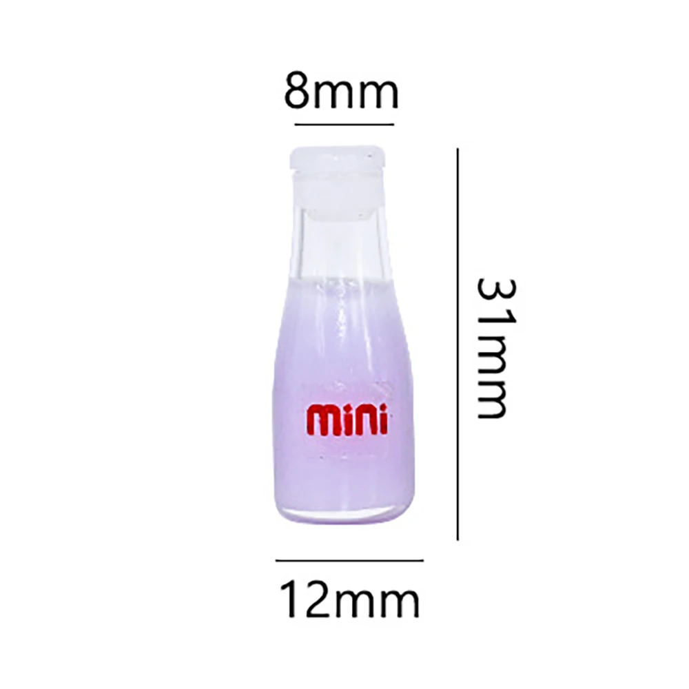 1Pcs 1/12 Doll House Miniature Glass Milk Milkshake Bottle Simulation Drink Model Toy Mini Decoration Dollhouse Accessories