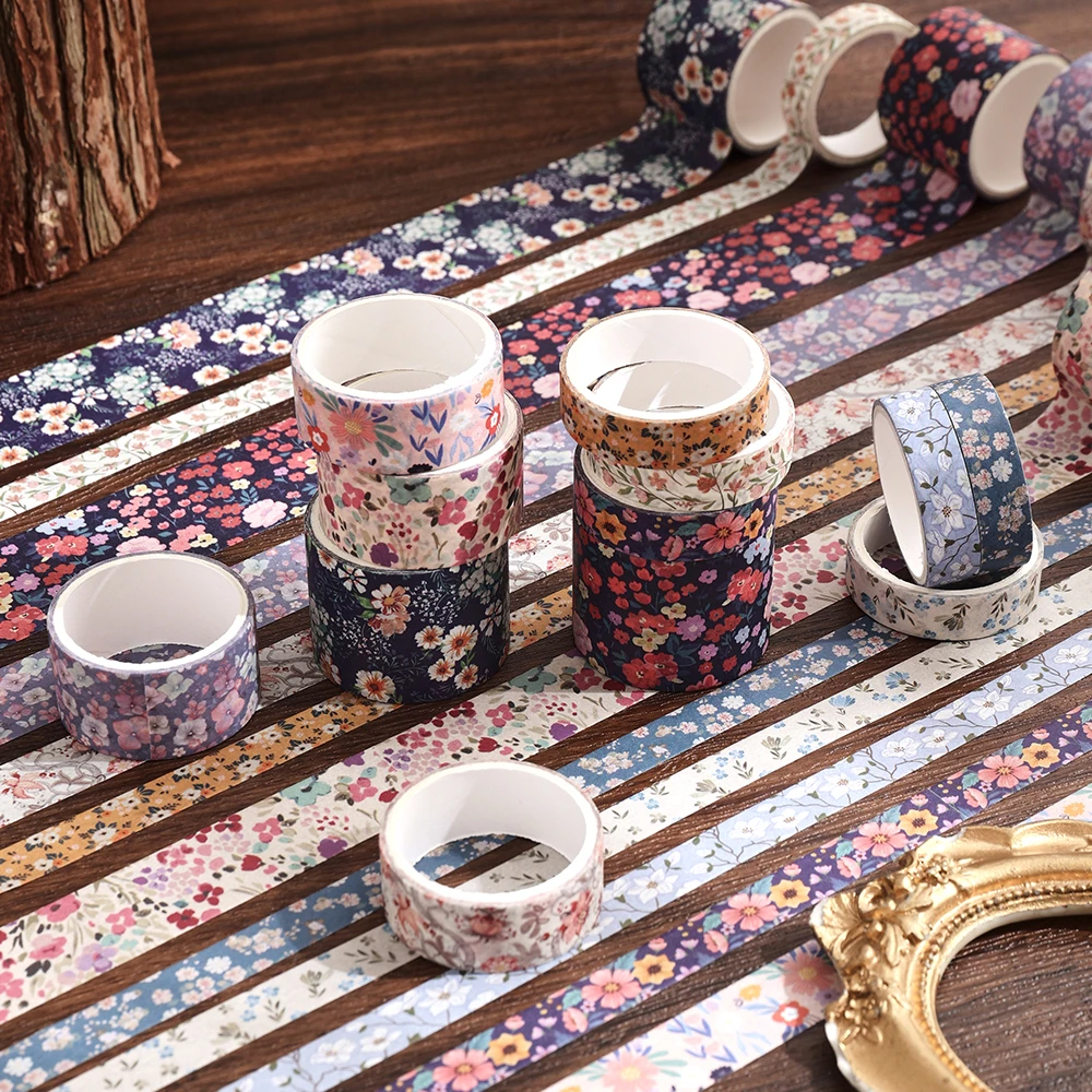 12-rollen vintage bloemen Washi Tape Set DIY gekleurde decoratieve masking tape notebook dagboek Bullet Journaling inpakbenodigdheden