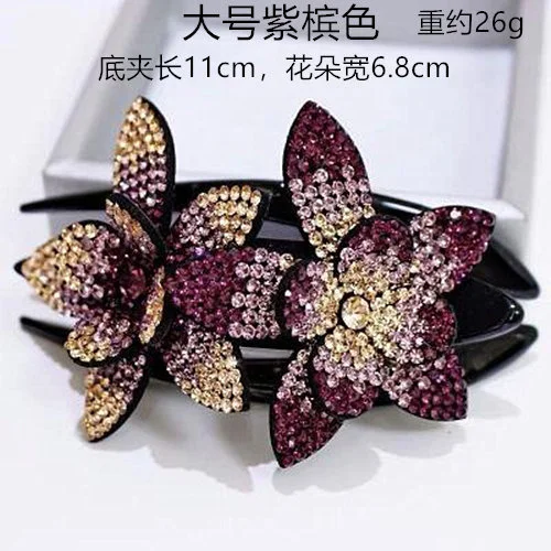 Clip per capelli ricci estivi delle nuove donne di vendita calda, accessorio per capelli versione coreana, clip a becco d\'anatra con fiore di strass