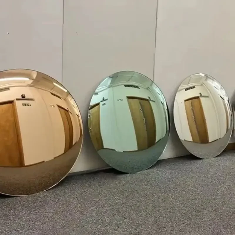 【Popular】Modern Home Interior Wall Decoration Chrome Mirror Surface Stainless Steel Dish Wall Art Sculpture