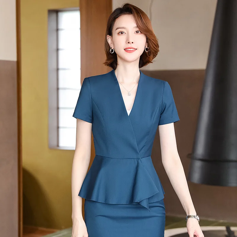 Black Business Suit Lobby Manager Suit Work Clothes Female High-End Temperament Design Sense Summer Thin Suit Work Clothes