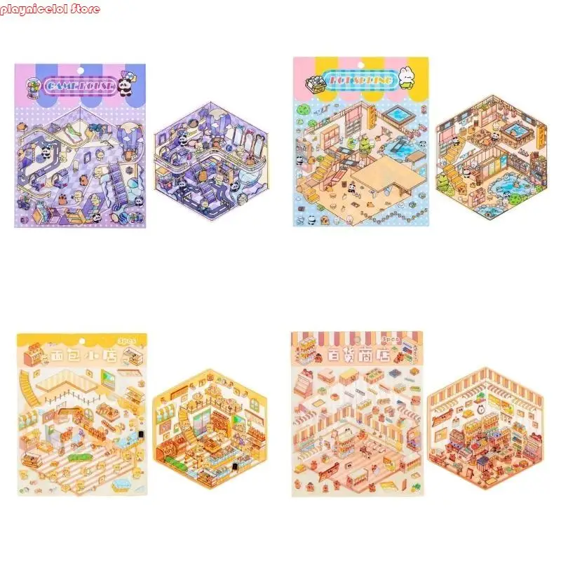 E8ba 3D миниатюрная сцена наклейка для скрапбукинга журнал альбом Альбом Кейс Кейс Ноутбук