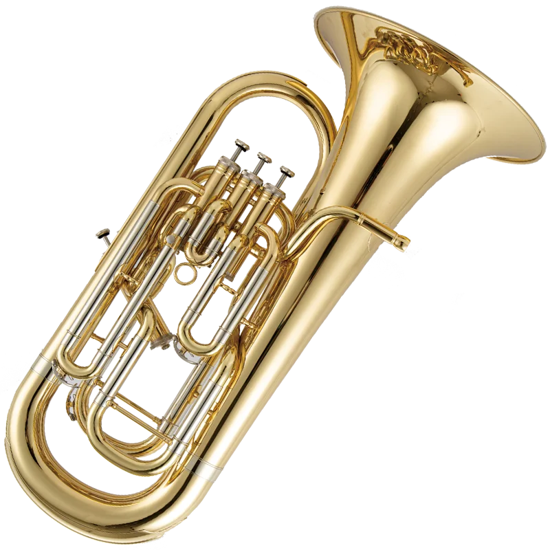 Bb Gold Brass Euphonium with 3+1 Angled Piston Valves-Beginner-Friendly 16.8MM Bore-Traditional Top Action Design