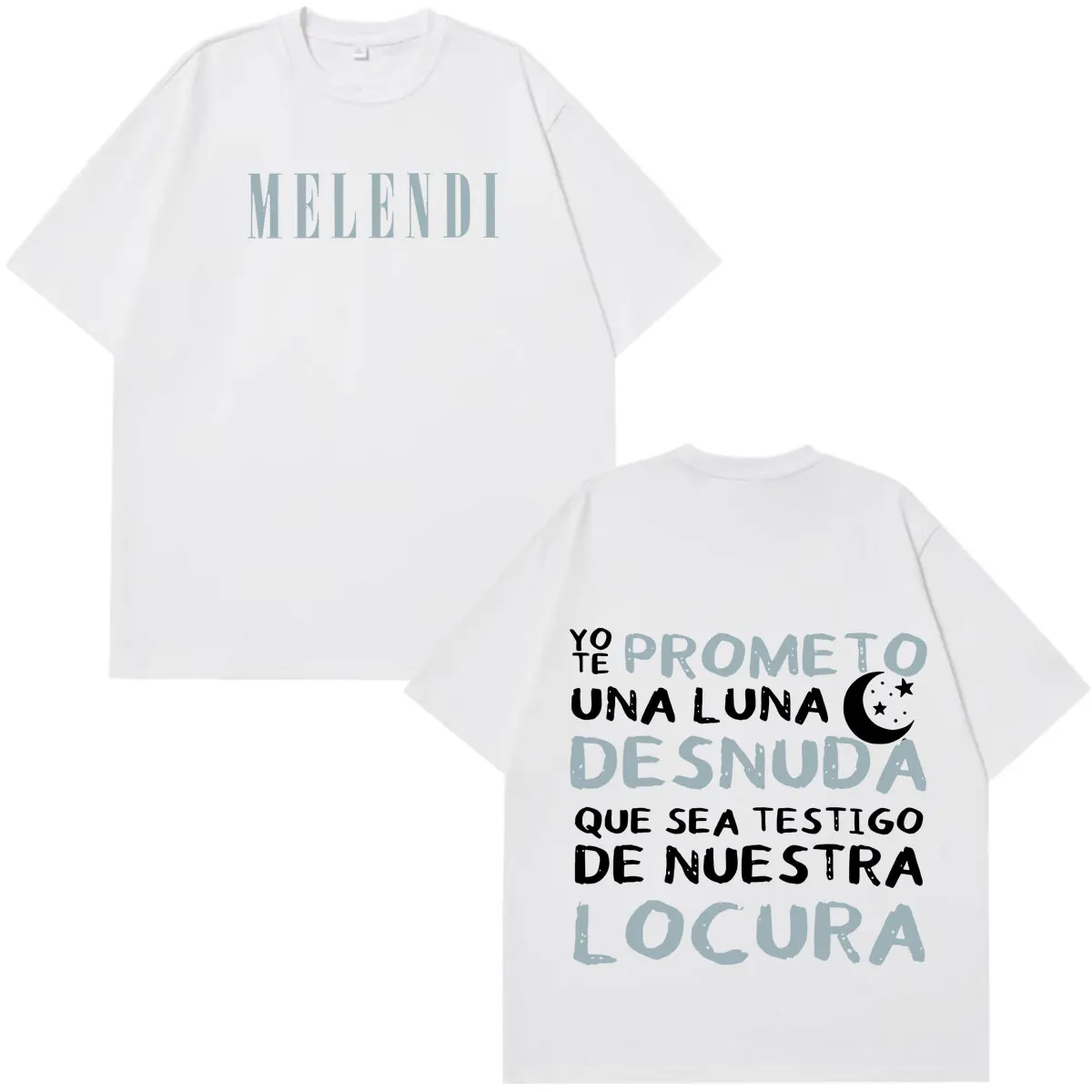 Rapper Melendi La Promesa Buchstaben-Print T-Shirt für Männer und Frauen Modische T-Shirts Kurzarm Lässige Baumwoll-T-Shirts Fan-Geschenke Oberteile – Detail 5