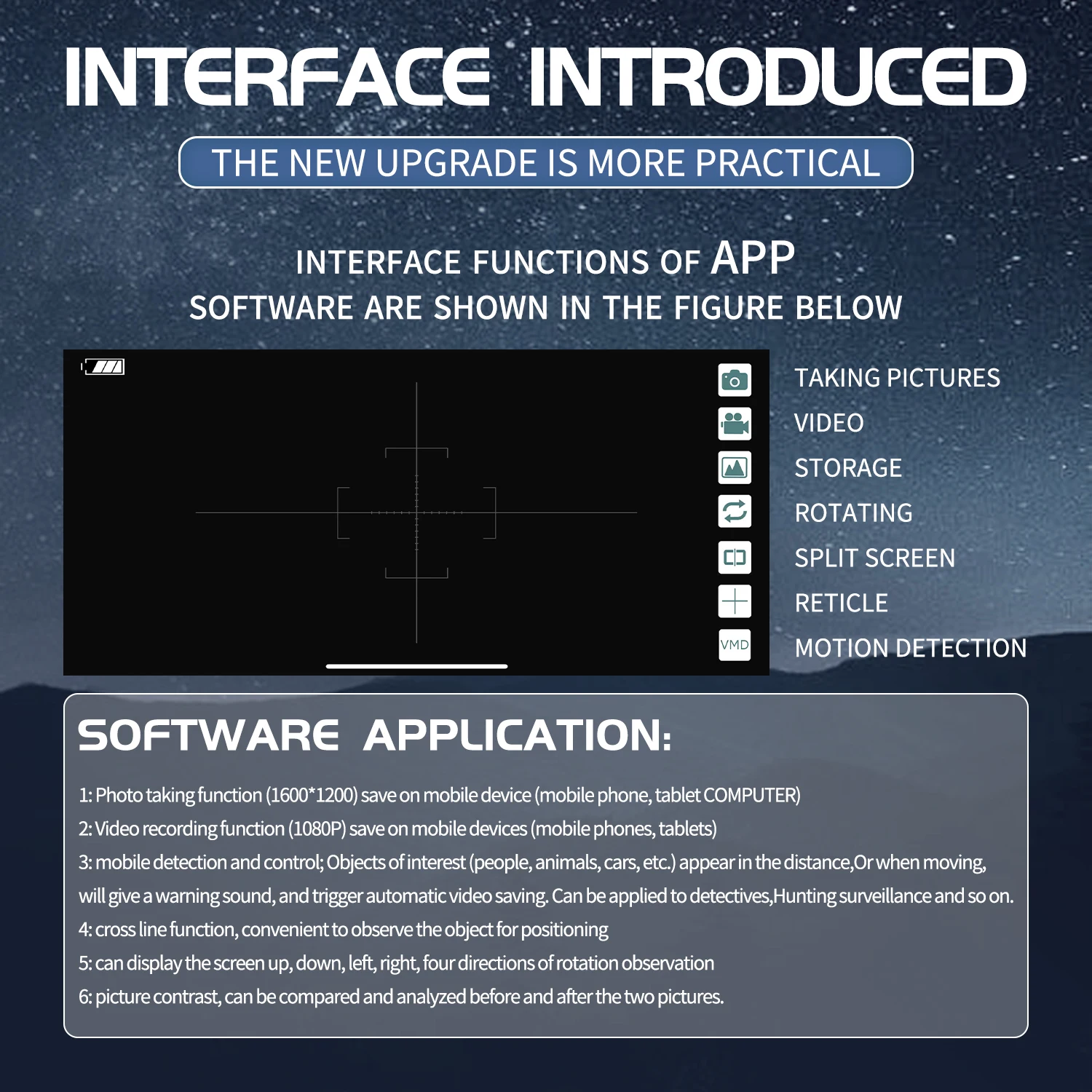 2MP 1080P 70X Zoom  Long Distance WIFI   Digital Telescope CMOS Borescope